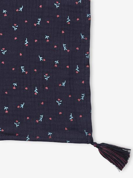 Foulard imprimé fleuri fille dark bleu indigo imprimé 3 - vertbaudet enfant 