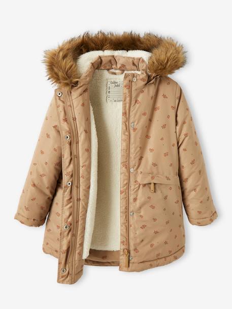 Parka à capuche fille doublée sherpa. BLUE DARK+BROWN DARK 7 - vertbaudet enfant 