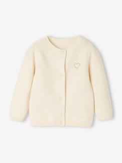 -Cardigan broderie dorée coeur bébé