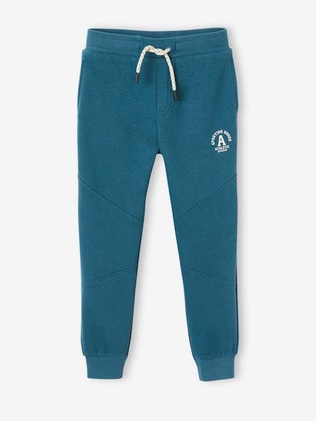 Pantalon jogging 'Athletic' garçon en molleton BLEU CANARD+bleu roi+chocolat+rouge 1 - vertbaudet enfant 