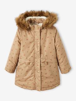 Parka à capuche fille doublée sherpa.  - vertbaudet enfant