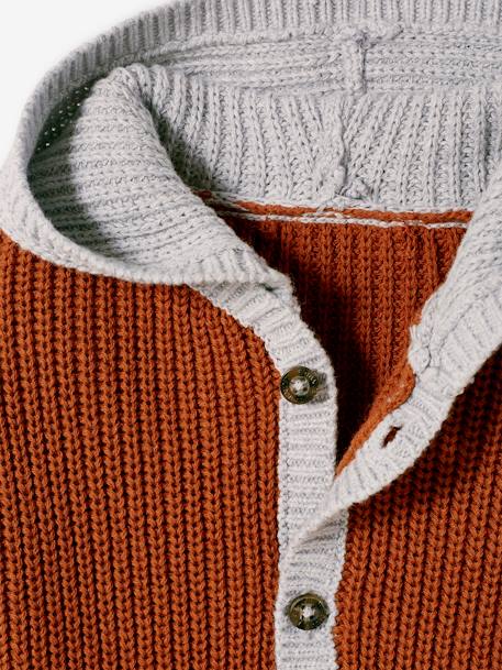 Gilet en tricot bébé avec capuche rouille 3 - vertbaudet enfant 