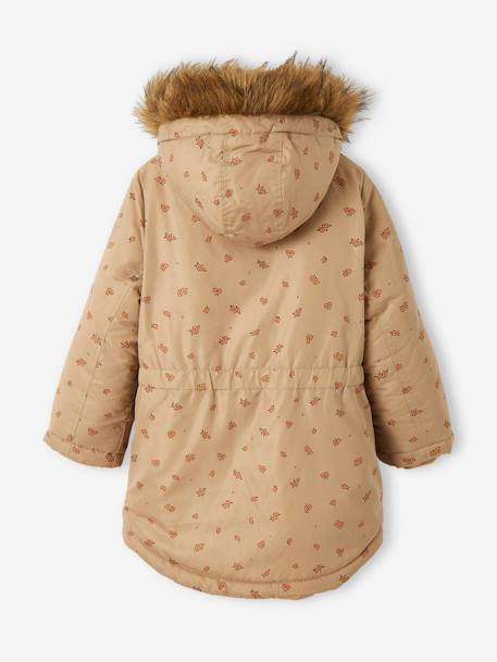 Parka à capuche fille doublée sherpa. BLUE DARK+BROWN DARK 8 - vertbaudet enfant 