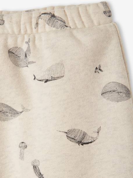 Pantalon naissance en molleton Beige chiné AOP baleine+encre+gris chiné 3 - vertbaudet enfant 