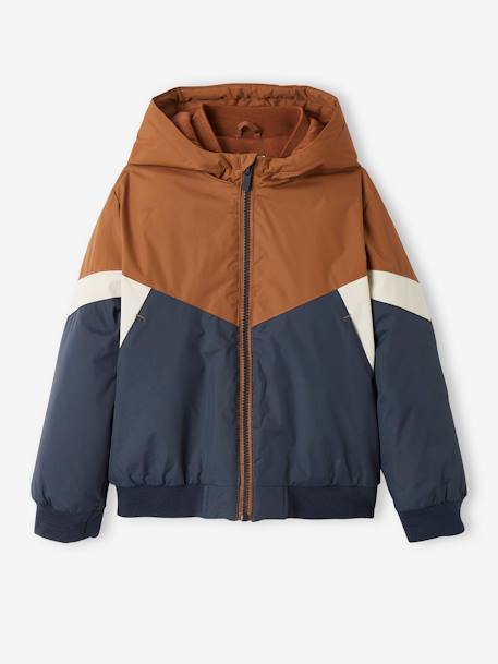 Blouson coupe-vent colorblock garçon bordeaux+COLORBLOCK CHAMOIS 7 - vertbaudet enfant 