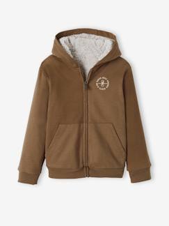 -Sweat zippé doublé sherpa garçon