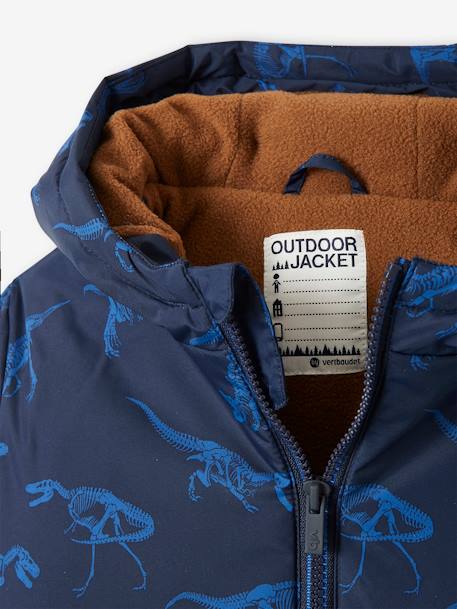 Blouson à capuche motifs dinosaures doublé polaire garçon dark bleu indigo imprimé 5 - vertbaudet enfant 