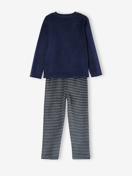 Lot de 2 pyjamas 'nature' en velours garçon BASICS LOT BLEU ET GRIS 7 - vertbaudet enfant 