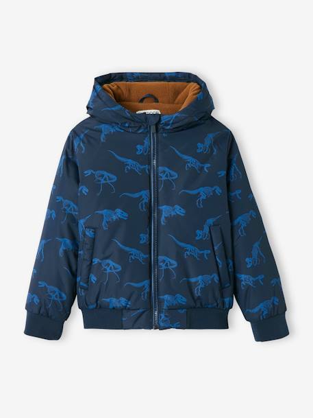 Blouson à capuche motifs dinosaures doublé polaire garçon  - vertbaudet enfant