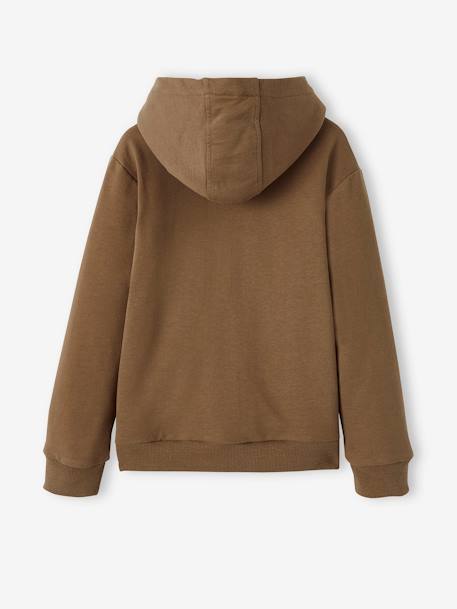 Sweat zippé doublé sherpa garçon anthracite chiné+gris chiné+MARRON CACAO 10 - vertbaudet enfant 