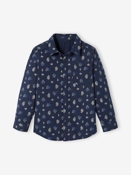 Chemise motifs gipsy garçon bleu ardoise foncé imprimé 2 - vertbaudet enfant 