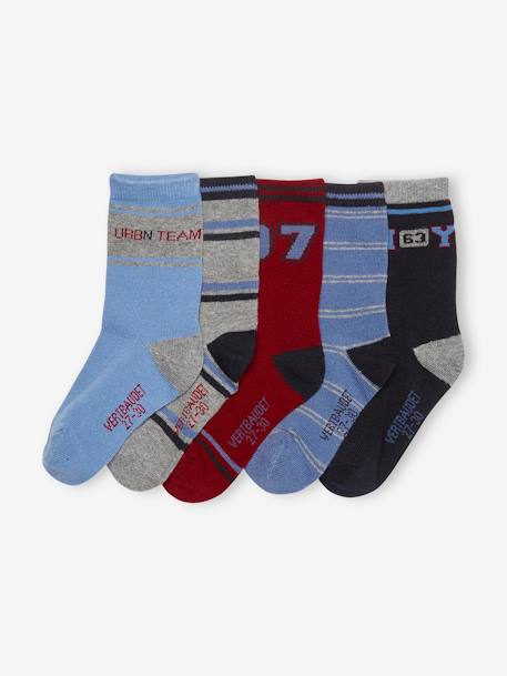 Lot de 5 paires de chaussettes garçon BASICS lot brique+lot sauge 1 - vertbaudet enfant 