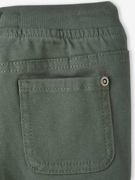 Pantalon en sergé doublé bébé garçon chamois+Encre+vert bouteille 11 - vertbaudet enfant 