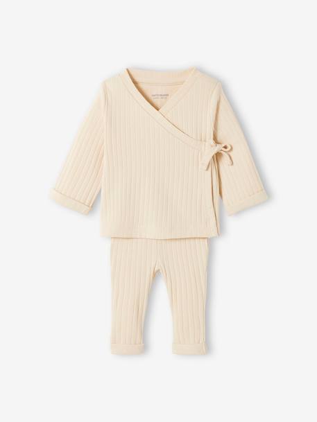 Bébé-Ensemble en maille côtelée T-shirt et pantalon bébé