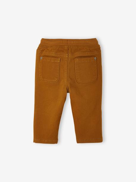 Pantalon en sergé doublé bébé garçon chamois+Encre+vert bouteille 2 - vertbaudet enfant 