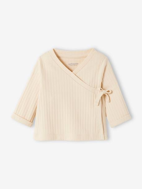 Ensemble en maille côtelée T-shirt et pantalon bébé sable 2 - vertbaudet enfant 