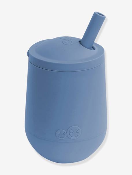 Gobelet d’apprentissage avec paille EZPZ Mini Cup en silicone Bleu indigo+Rose blush+Vert sauge 3 - vertbaudet enfant 