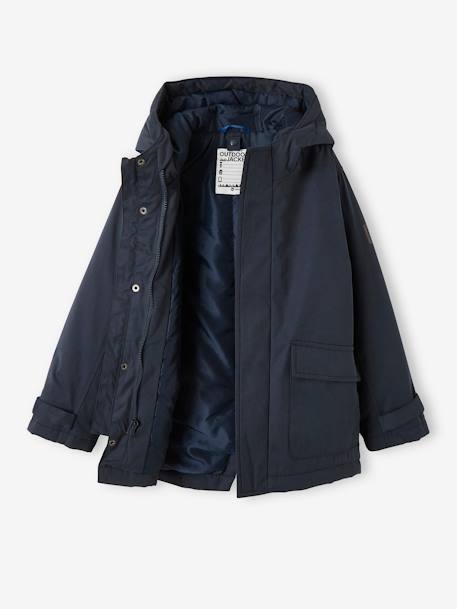 Parka 3 en 1 garçon avec blouson amovible bleu électrique+kaki+Marine grisé+noix de pécan 31 - vertbaudet enfant 