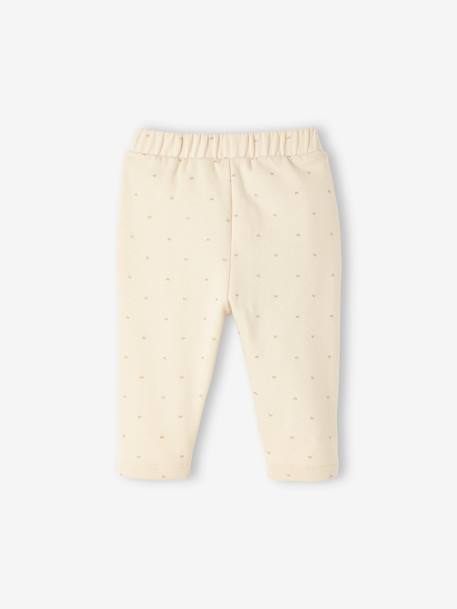 Pantalon molleton bébé fille chaudron imprimé+écru+rose poudré+vert sauge 5 - vertbaudet enfant 