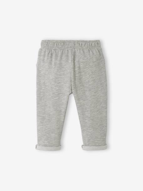 Pantalon molleton bébé garçon uni BASICS beige sable+bleu ardoise+brique+caramel+gris clair chiné+Marine grisé+tilleul foncé 16 - vertbaudet enfant 