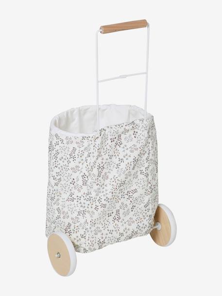 Panier de courses à roulettes en métal, tissu et bois FSC® gris 5 - vertbaudet enfant 