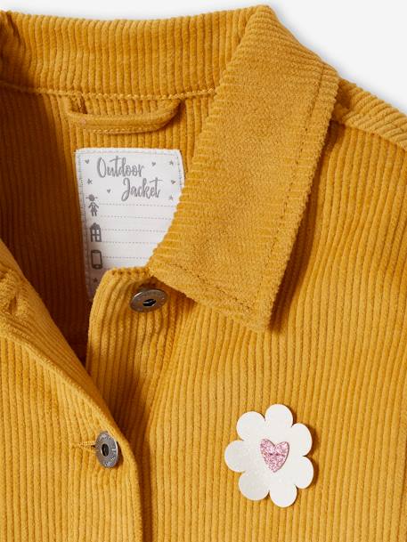 Veste style worker en velours fille badge fleur irisé jaune d'or 5 - vertbaudet enfant 