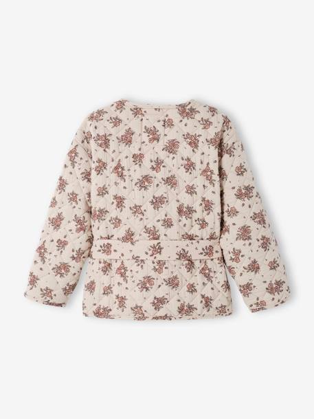 Veste matelassée imprimée fleurs fille LIGHT BEIGE PRINT 5 - vertbaudet enfant 