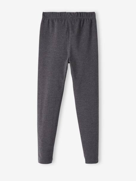 Lot de 2 leggings Basics unis fille gris chiné+noir+lot gris anthracite + bleu mar 15 - vertbaudet enfant 