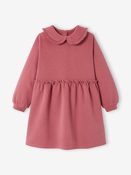 Robe en molleton col Claudine fille prune 3 - vertbaudet enfant 