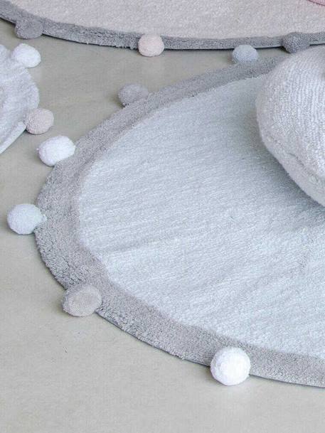 Tapis coton lavable rond avec pompons LORENA CANALS bleu grisé+rose 3 - vertbaudet enfant 