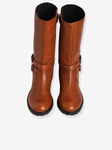 Bottes cavalières en cuir fille camel 4 - vertbaudet enfant 