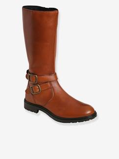 Chaussures-Chaussures fille 23-38-Bottes cavalières en cuir fille