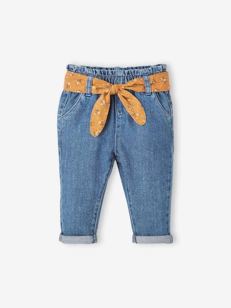 Jean avec ceinture en tissu bébé denim brut+denim gris+denim stone 10 - vertbaudet enfant 