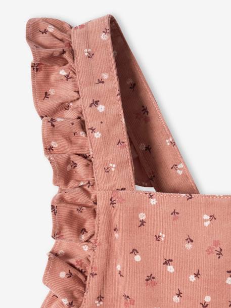 Combi salopette en velours imprimé fille rose 3 - vertbaudet enfant 