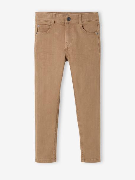 Pantalon slim MorphologiK LARGE garçon BEIGE+NOISETTE 2 - vertbaudet enfant 