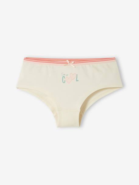 Lot de 5 shorties coeurs fille Lot rose et blanc 2 - vertbaudet enfant 