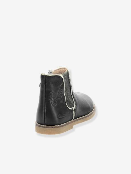 Boots en cuir fille Sarmille ASTER® marron+noir 18 - vertbaudet enfant 