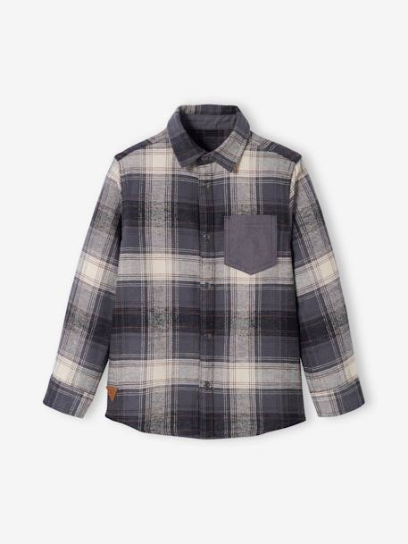 Chemise à carreaux esprit flanelle garçon  - vertbaudet enfant