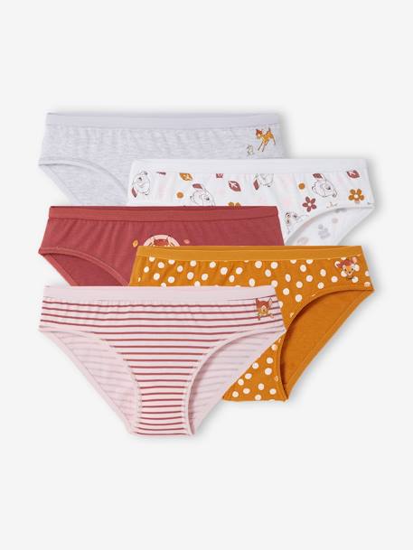 Lot de 5 culottes Disney® Bambi Lot gris, bordeaux, camel, ros 1 - vertbaudet enfant 