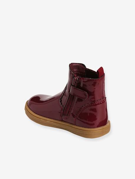 Boots vernis bébé fille zippés et élastiqués bleu marine+bordeaux 8 - vertbaudet enfant 