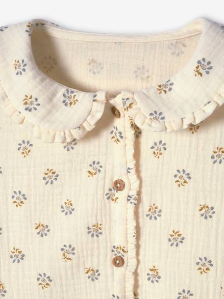 Blouse en gaze de coton personnalisable fille. cappuccino+coquille d'oeuf imprimé 7 - vertbaudet enfant 