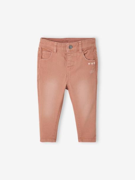 Slim brodé bébé en coton stretch  - vertbaudet enfant