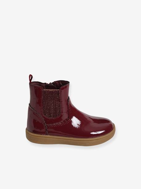 Boots vernis bébé fille zippés et élastiqués bleu marine+bordeaux 7 - vertbaudet enfant 