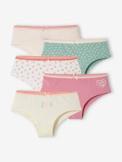 -Lot de 5 shorties coeurs fille