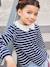 T-shirt blouse col en broderie anglaise fille marine rayé 2 - vertbaudet enfant 
