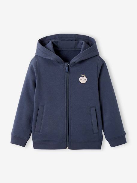 Sweat à capuche zippé sport Basics fille. bleu+rose 4 - vertbaudet enfant 