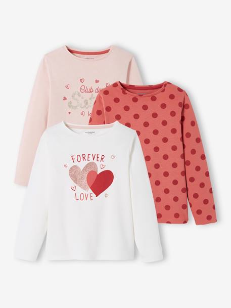 Fille-Lot de 3 t-shirts Basics fille manches longues