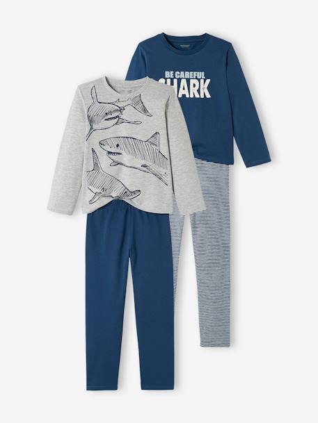 Lot de 2 pyjamas 'requins' garçon LOT BLEU ET GRIS 1 - vertbaudet enfant 