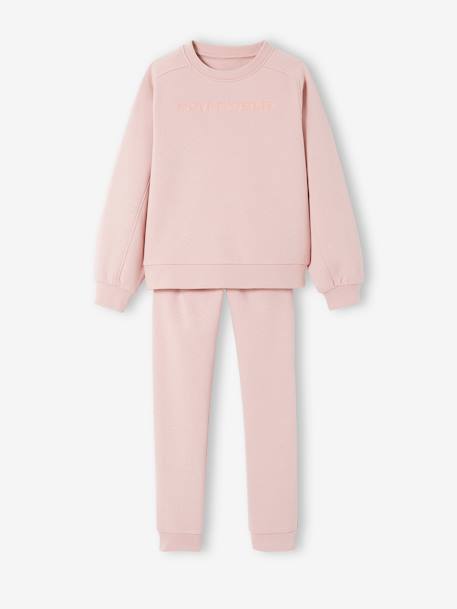 Ensemble sweat et jogging 'Move together' en molleton fille rose 2 - vertbaudet enfant 