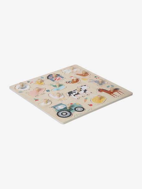 Puzzle boutons Lovely Farm en bois FSC® beige 3 - vertbaudet enfant 